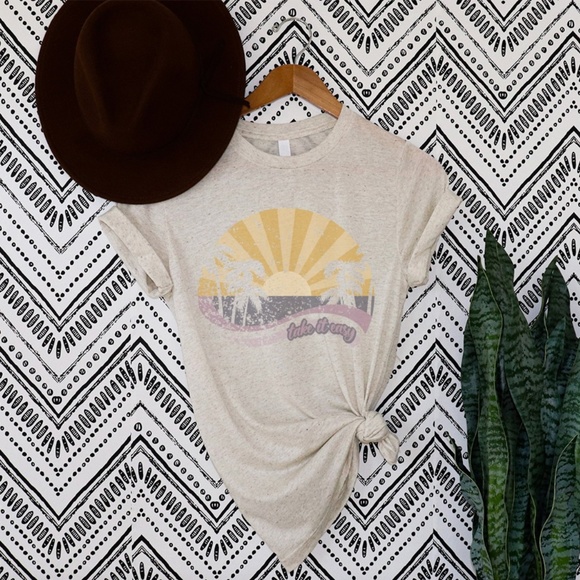 Take It Easy Graphic Tee in Oatmeal - Picture 1 of 1